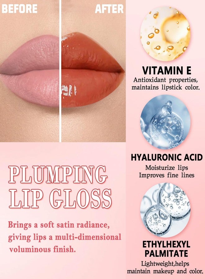 Lestpola Plumping Lip Gloss for Women, Glossy Finish Lip Tint Stain, Hydrating Moisturizing Lips Care Tinted Lips Oil, Non-Sticky Long Lasting Shine Lipgloss Lipstick, Plumping LipGloss Oil Makeup-02 Orange - Image 4
